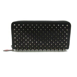 Christian Louboutin Panettone Studded Wallet Calfskin Leather Black